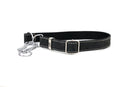 Martingale Midnight Black Leather Dog Collar - Dog Collars