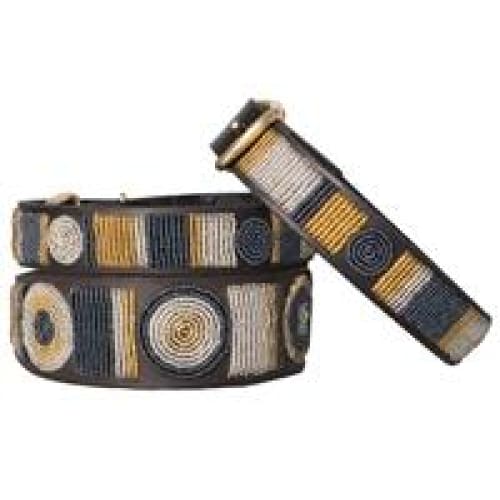 Metallic Circle of Life Beaded Dog Collar - Dog Collars
