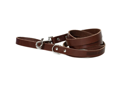 Modern Style Chocolate Leather Leash - Dog Leash - Euro