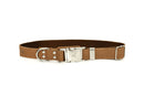 Modern Style Quick-Release Khaki Leather Dog Collar - Dog