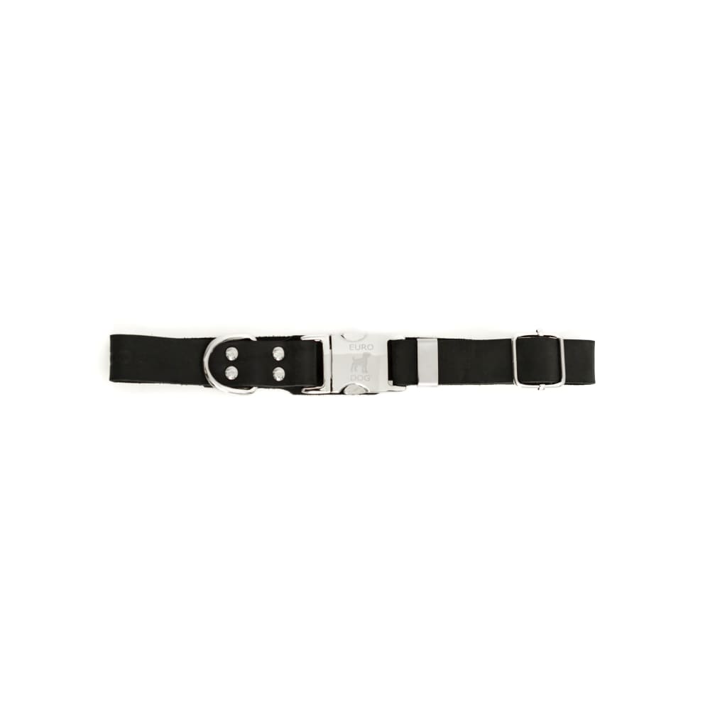 Modern Style Quick-Release Midnight Black Leather Dog
