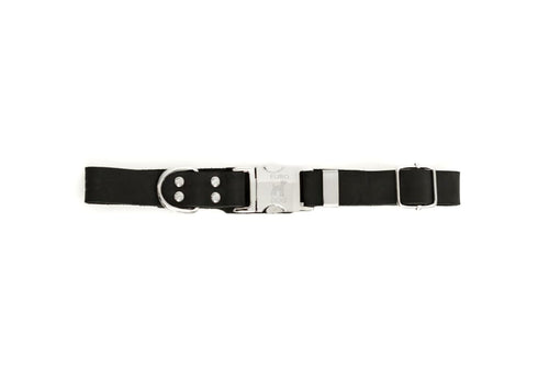Modern Style Quick-Release Midnight Black Leather Dog