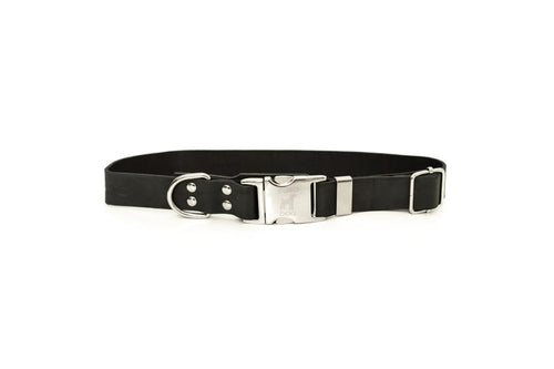Modern Style Quick-Release Midnight Black Leather Dog