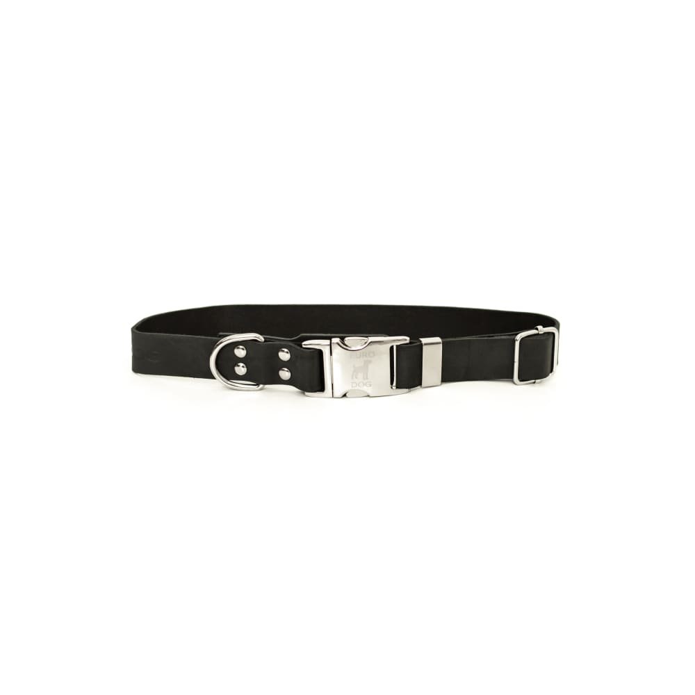 Modern Style Quick-Release Midnight Black Leather Dog