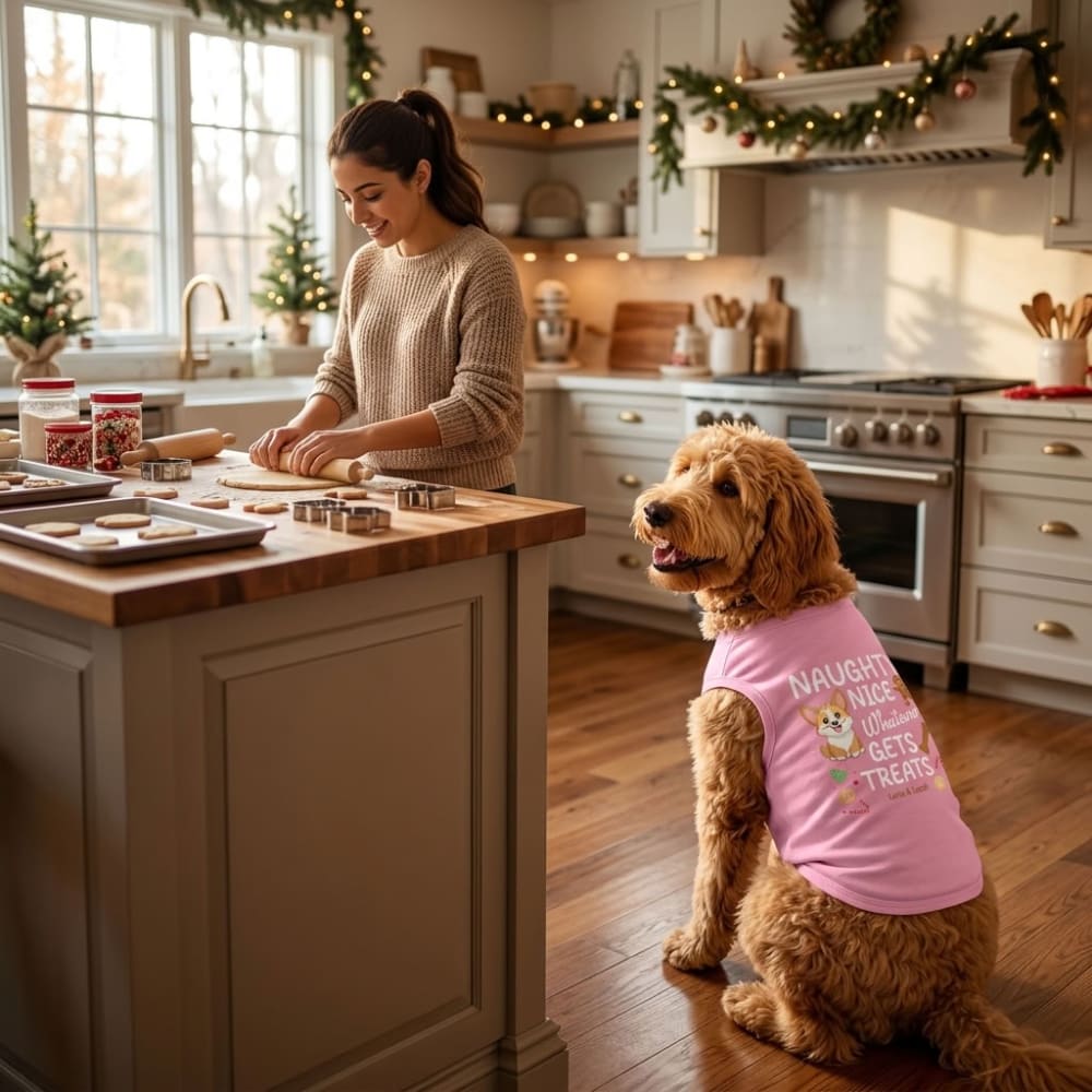 Naughty. Nice. Whatever Gets Me Treats. | Christmas Dog Shirt