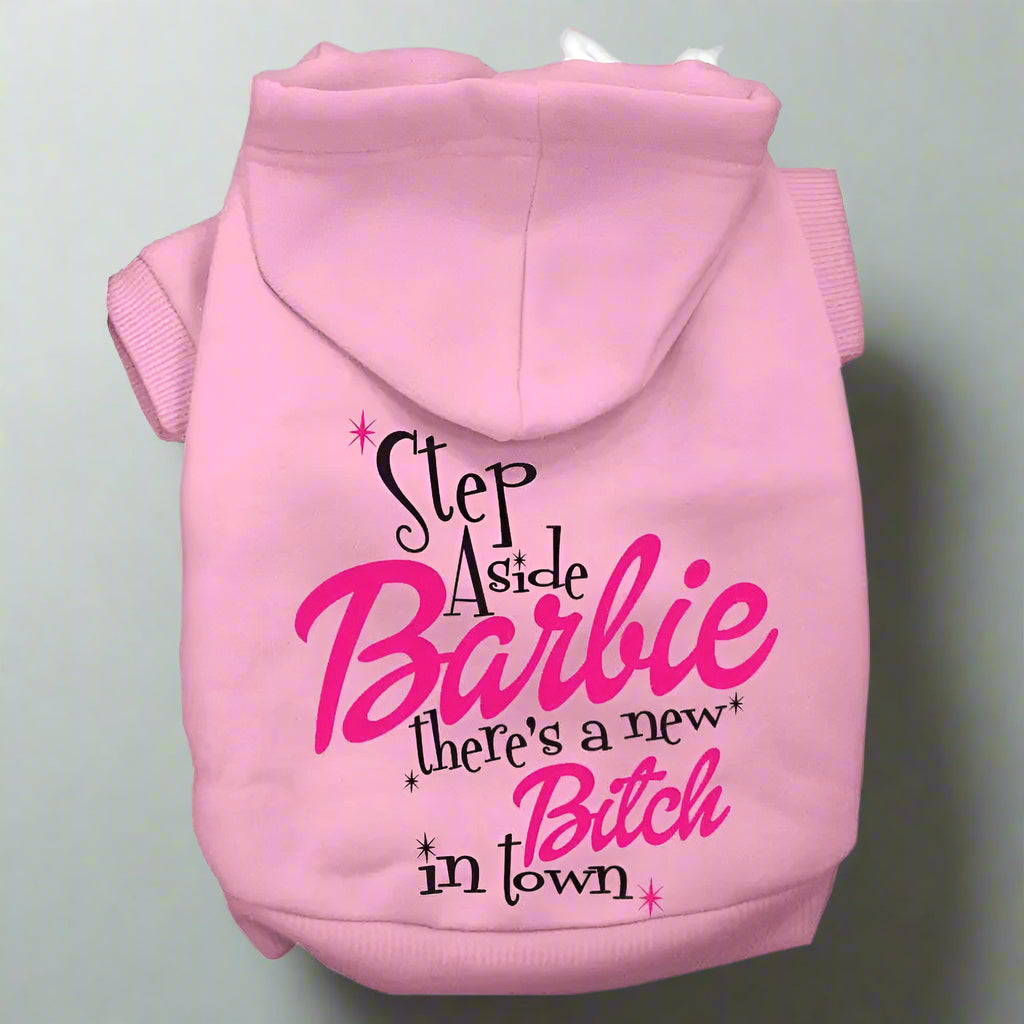 New B*tch In Town Dog Hoodie Light Pink - 20-25 Lbs.