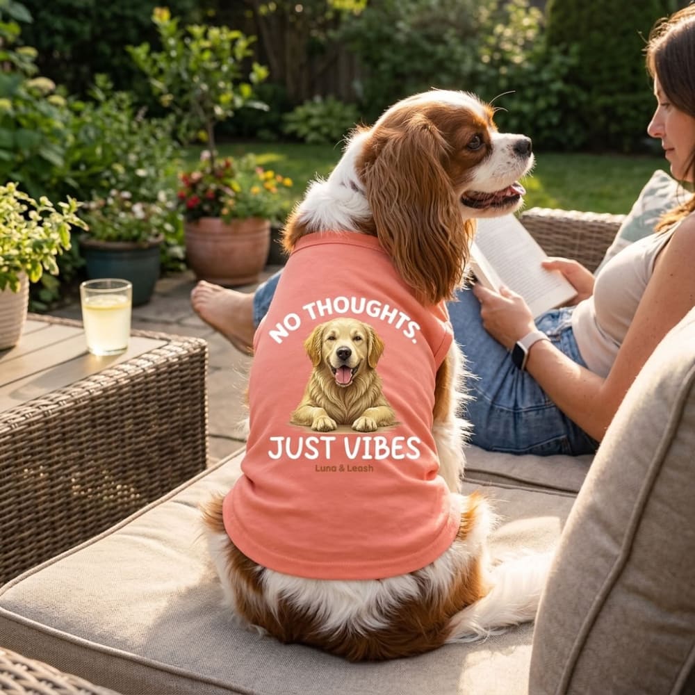 No Thoughts Just Vibes Dog Shirt