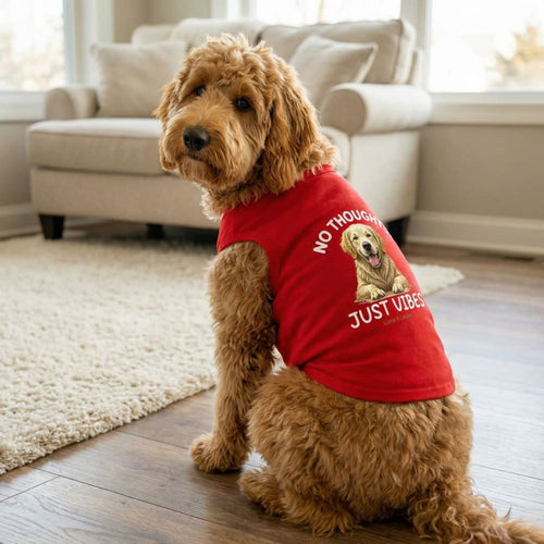 No Thoughts. Just Vibes Dog Shirt - Statement Dog Shirts