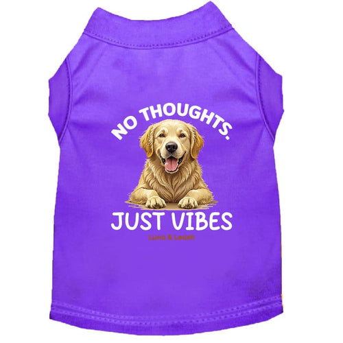 No Thoughts. Just Vibes Dog Shirt - Statement Dog Shirts