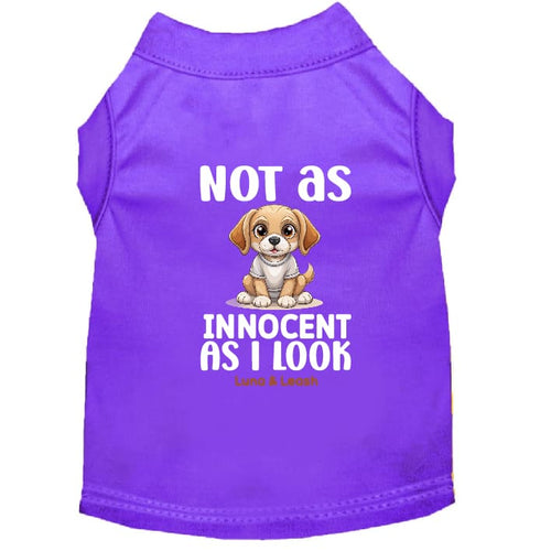 Not as Innocent as I Look Dog Shirt - Statement Dog Shirts