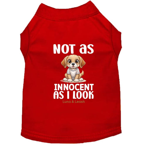 Not as Innocent as I Look Dog Shirt - Statement Dog Shirts