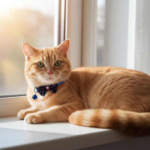 Reflective Cat Collar with Bow & Bell - Cat Collars