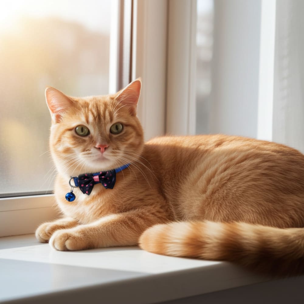 Nylon Reflective Cat Collar with Bow and Bell - Cat Collars