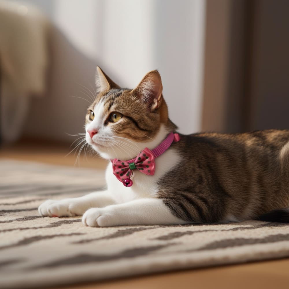 Nylon Reflective Cat Collar with Bow and Bell - Cat Collars