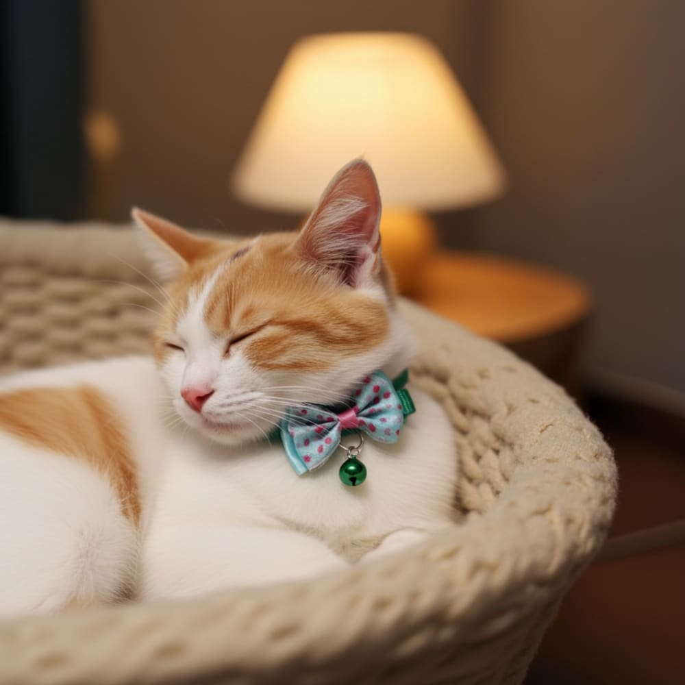 Nylon Reflective Cat Collar with Bow and Bell - Cat Collars