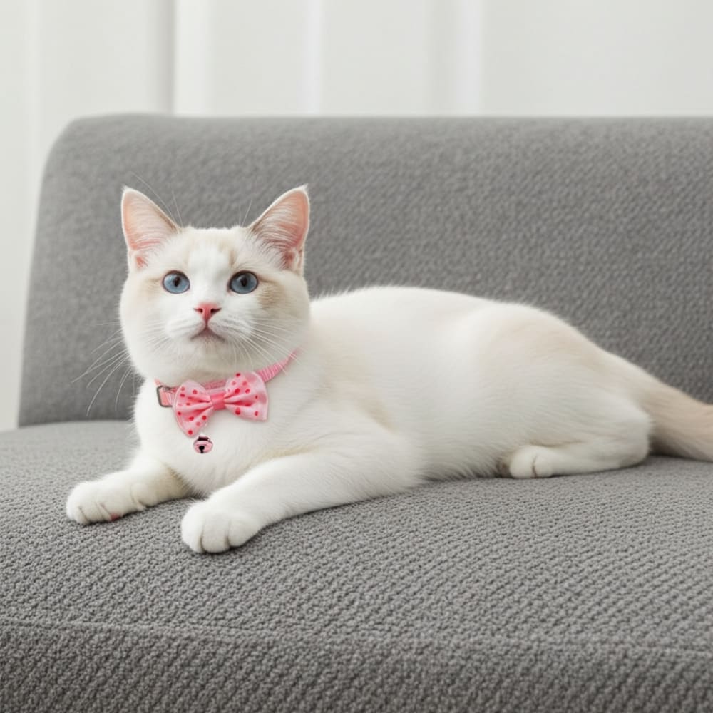 Nylon Reflective Cat Collar with Bow and Bell - Cat Collars