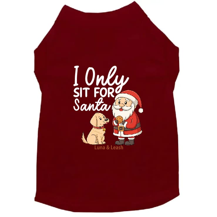 Only Sit for Santa Dog Shirt - Dog Shirt