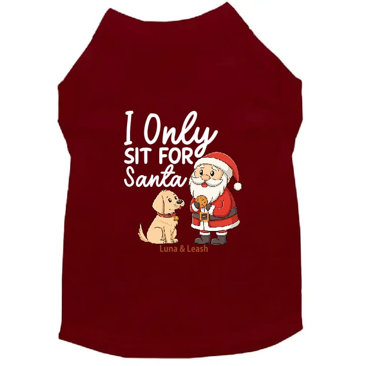 Only Sit for Santa Dog Shirt - Dog Shirt