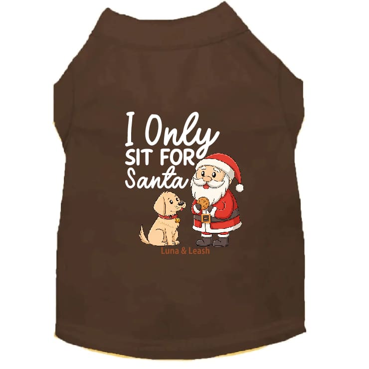 Only Sit for Santa Dog Shirt - Dog Shirt