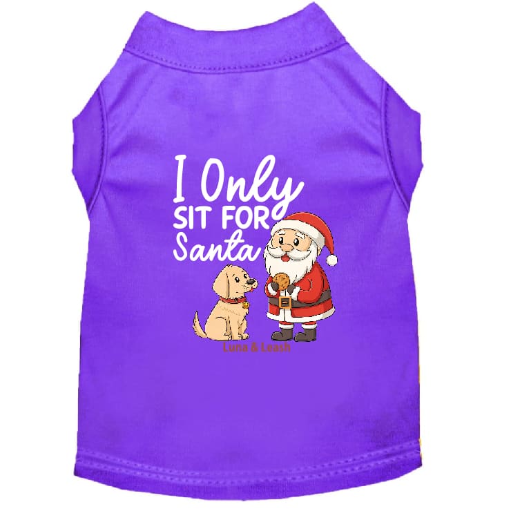Only Sit for Santa Dog Shirt - Dog Shirt