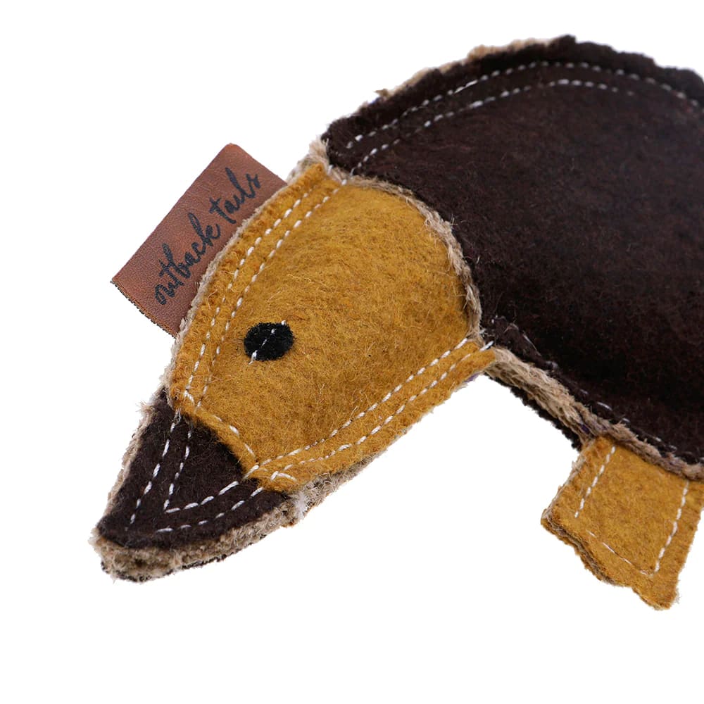 Outback Tails Felt Dog Toy Ed the Echidna - Dog Chew Toy