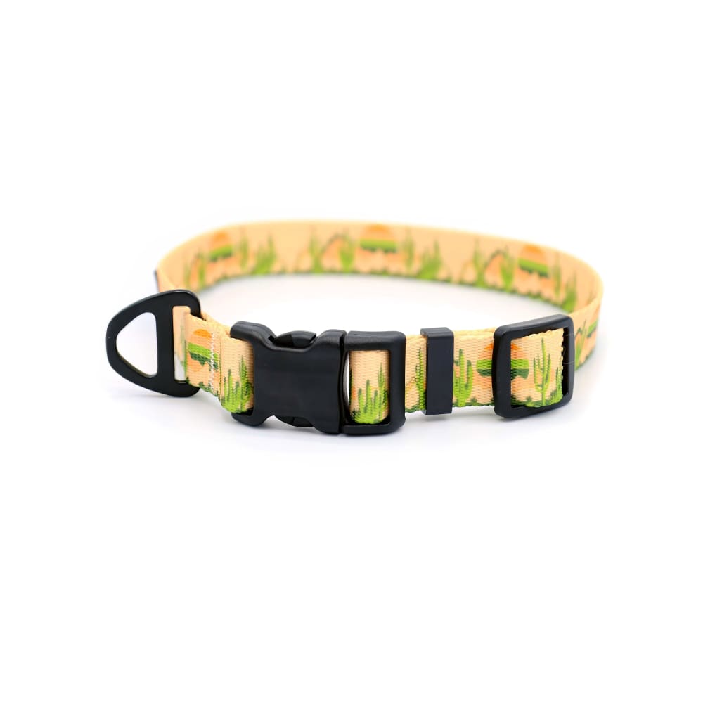 Outdoor Style Cactus Cream Nylon Dog Collar - Dog Collars