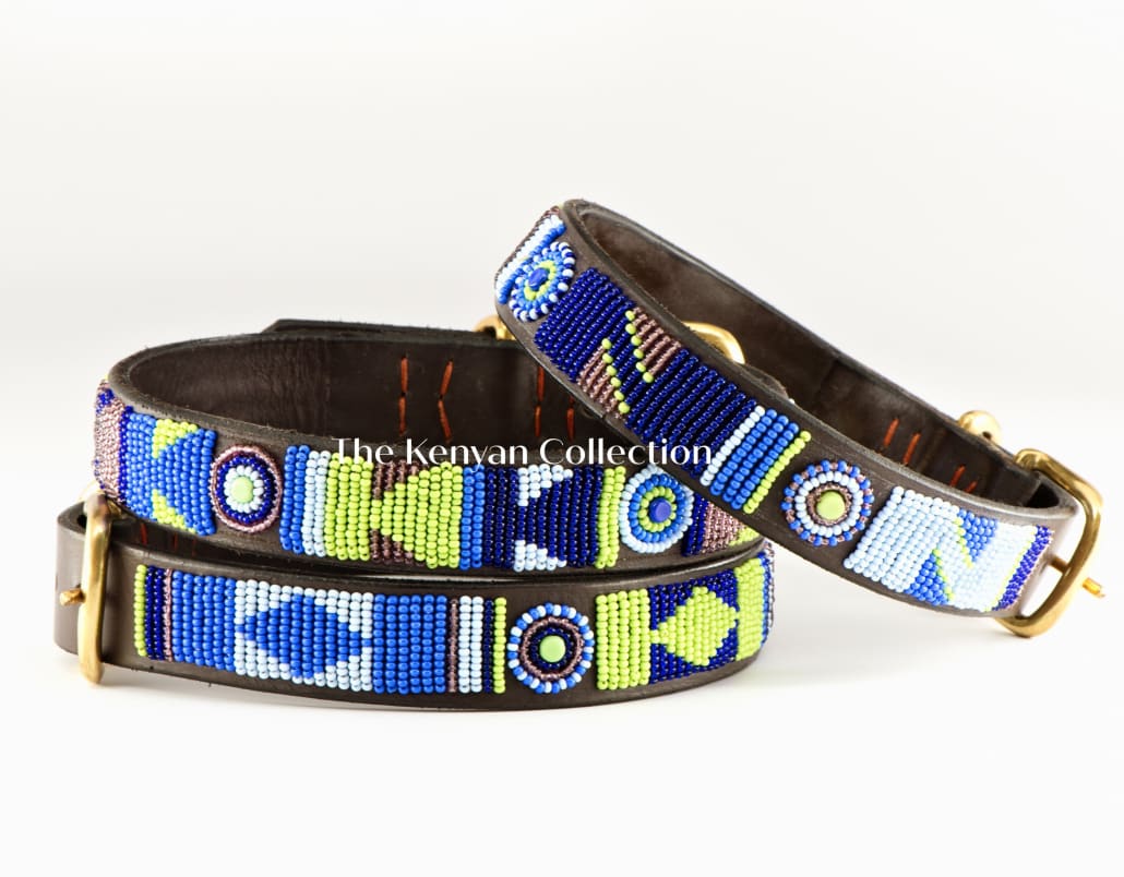 Passion Flower Beaded Dog Collar - Dog Collars - Maasai