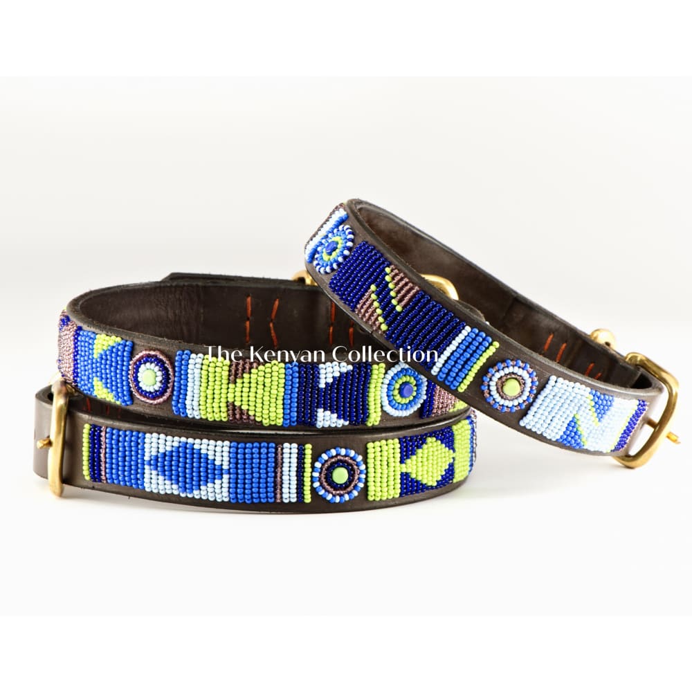 Passion Flower Beaded Dog Collar - Dog Collars - Maasai