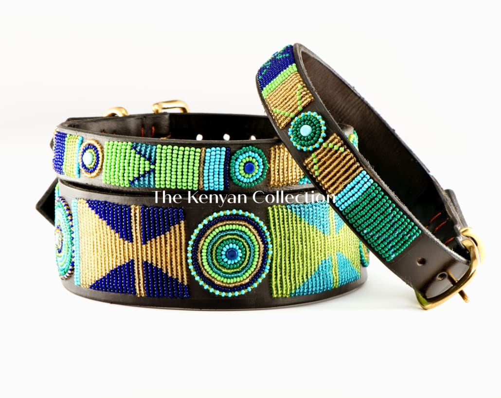 Peacock Beaded Dog Collar