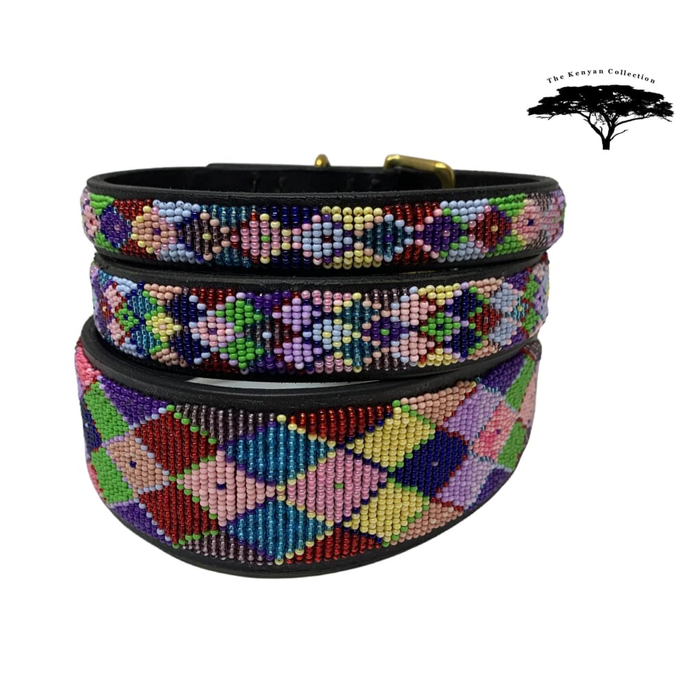 Posey Argyle Beaded Dog Collar - Dog Collars - Maasai
