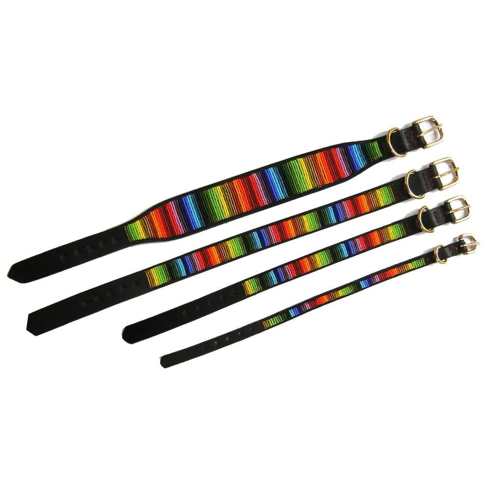 Rainbow Beaded Dog Collar - Dog Collars - Maasai
