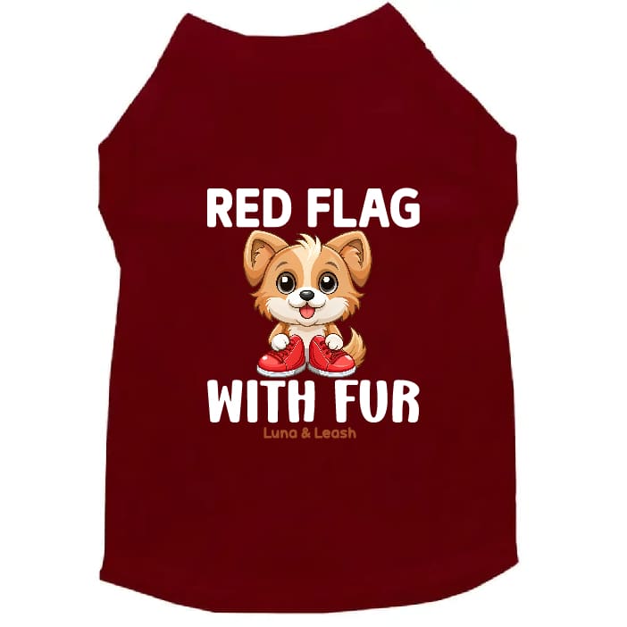 Red Flag With Fur Dog Shirt - Dog Shirt Deals