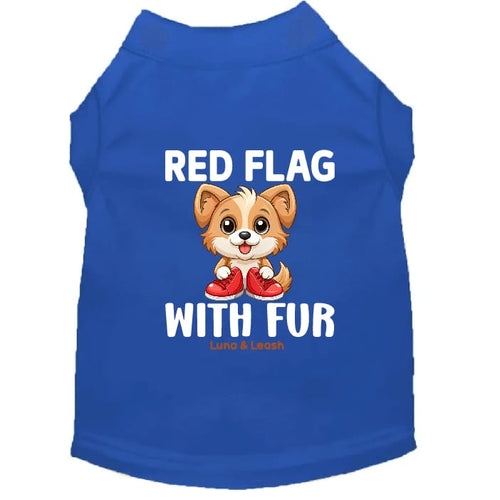 Red Flag with Fur Dog Shirt - Statement Dog Shirts