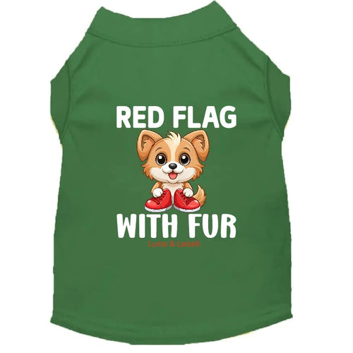 Red Flag with Fur Dog Shirt - Statement Dog Shirts