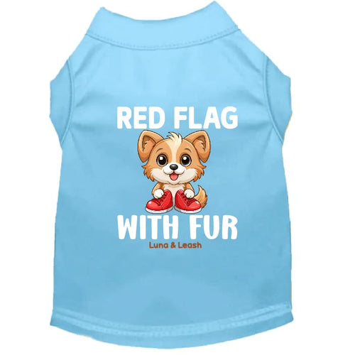 Red Flag with Fur Dog Shirt - Statement Dog Shirts