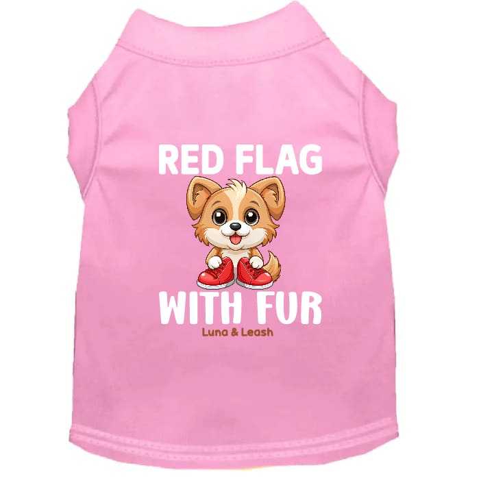 Red Flag with Fur Dog Shirt - Statement Dog Shirts
