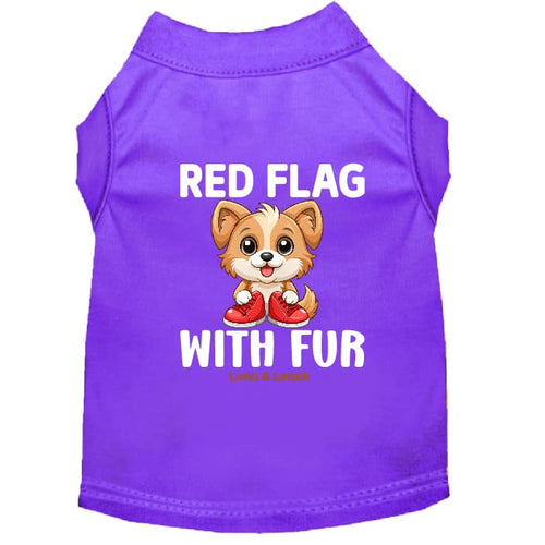 Red Flag with Fur Dog Shirt - Statement Dog Shirts