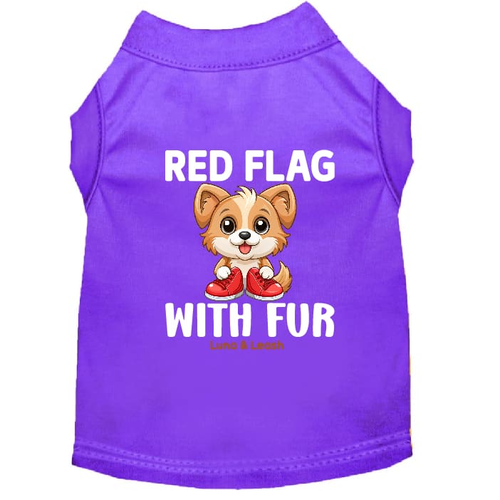 Red Flag with Fur Dog Shirt - Statement Dog Shirts