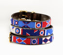 Red White Blue Beaded Dog Collar - Dog Collars - Maasai