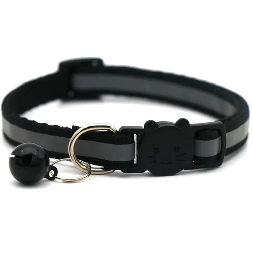 Reflective Stripe Cat Collar with Bell - Cat Collars