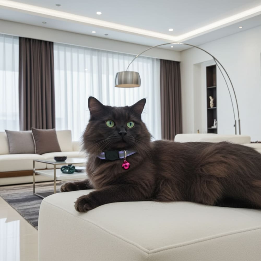 Reflective Striped Cat Collar with Bell - Cat Collars