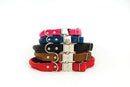 Rolled Style Red Leather Quick-Release Dog Collar - Dog