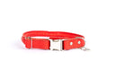Rolled Style Red Leather Quick-Release Dog Collar - Dog