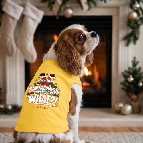 Santa Comes in Through the What?! | Christmas Dog Shirt