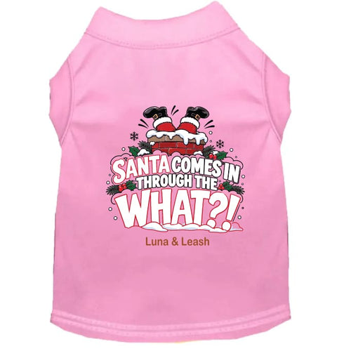 Santa Comes in Through the What?! | Christmas Dog Shirt