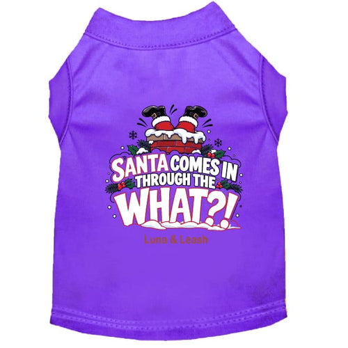 Santa Comes in Through the What?! | Christmas Dog Shirt