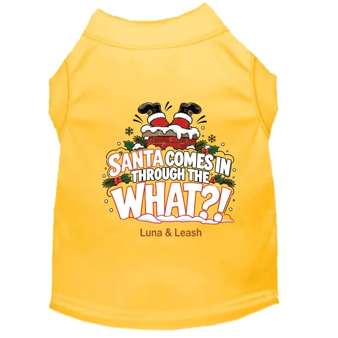 Santa Comes in Through the What?! | Christmas Dog Shirt