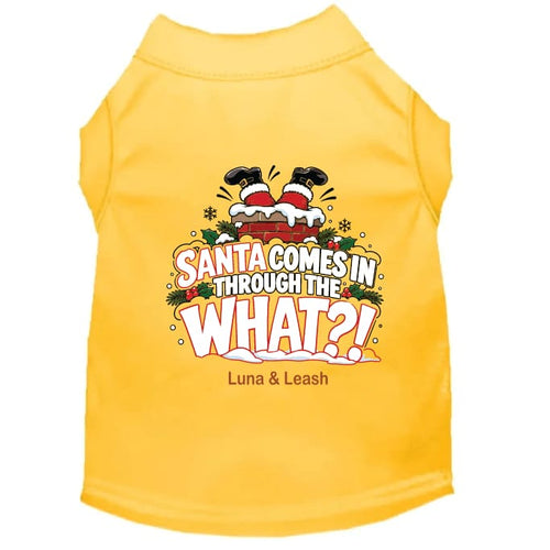Santa Comes in Through the What?! | Christmas Dog Shirt