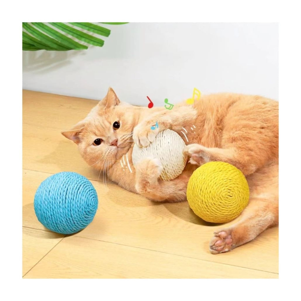 Sisal Interactive Cat Toy Ball - Interactive Cat Toys