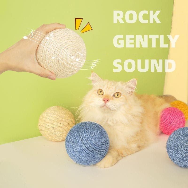 Sisal Interactive Cat Toy Ball - Interactive Cat Toys